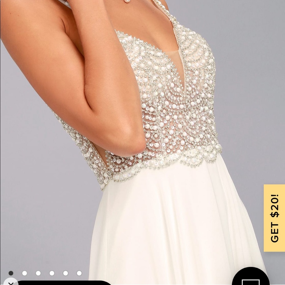 Lulus Beaded white dress